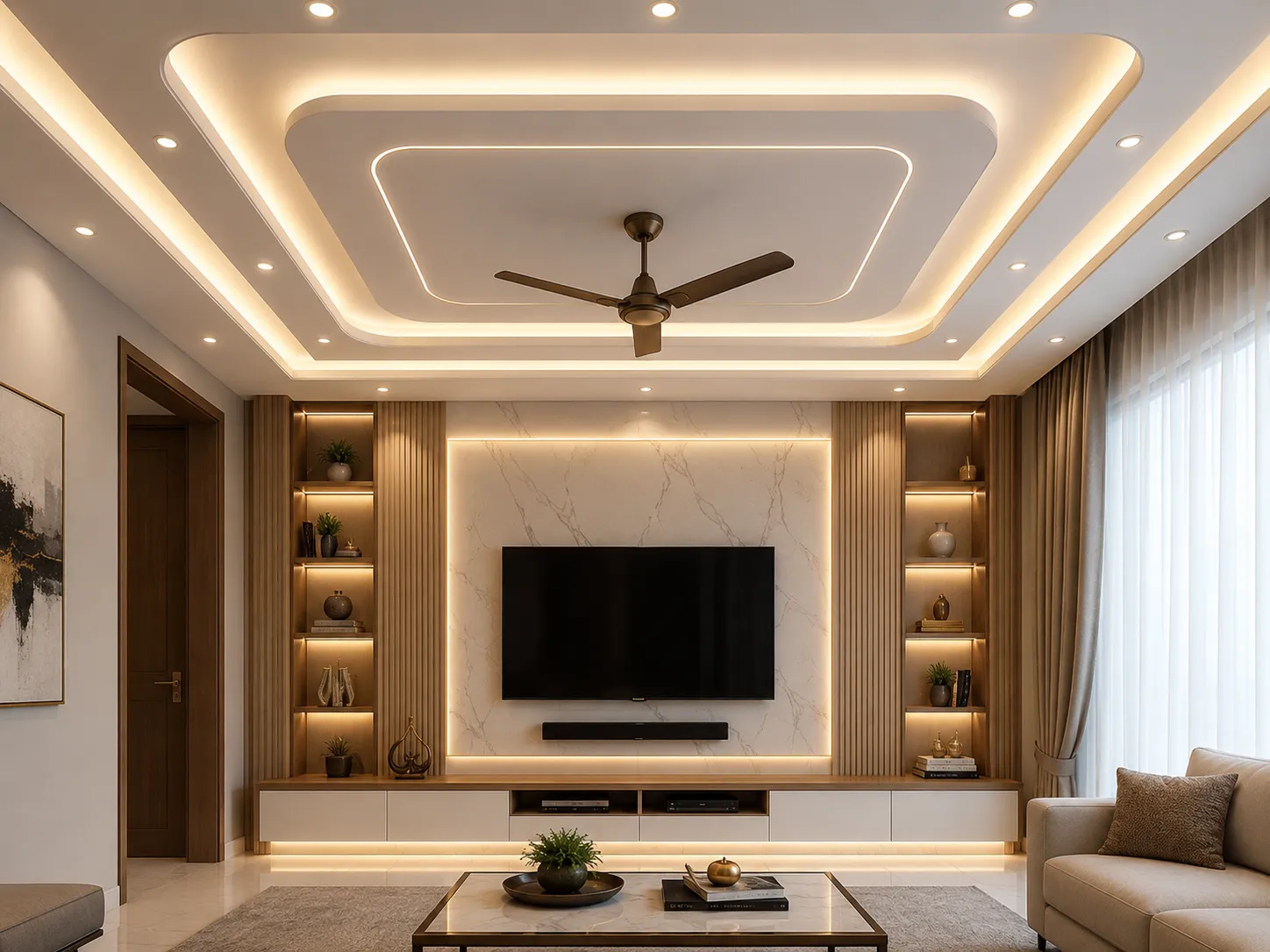 جدار جبس بورد ديكوري ثلاثي الأبعاد في الدمام بتصميم عصري وفاخر
